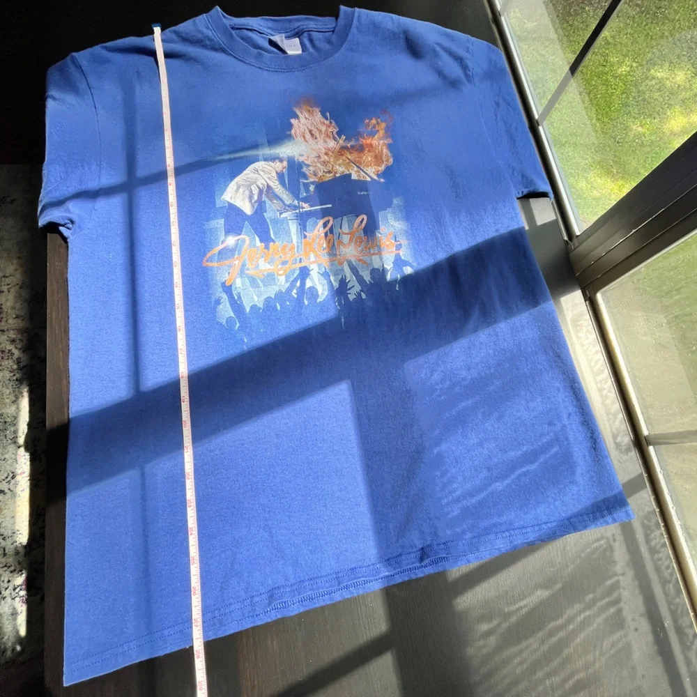 Jerry Lee Lewis blue graphic tee shirt Unisex Adult Large - Picture 10 of 12